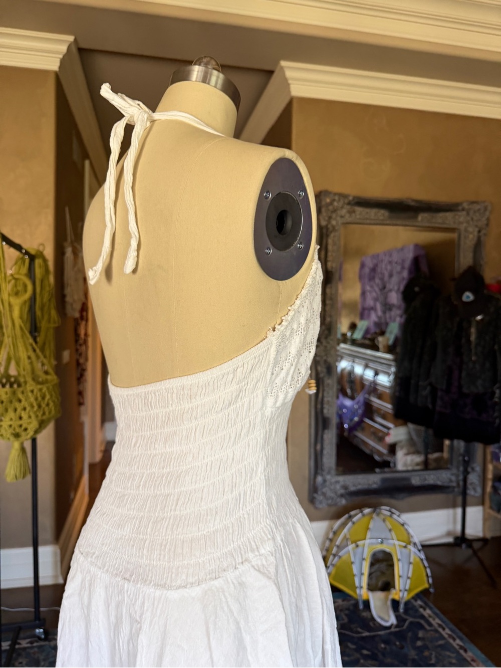 Cute White Fairy Pixie Midi Halter Dress NWOT - Picture 6 of 7